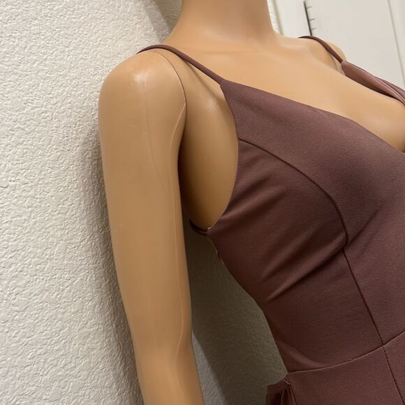 Windsor Dress Gown Purple Mauve Size Medium Spaghetti Strap Tie Backless Maxi - Picture 3 of 16